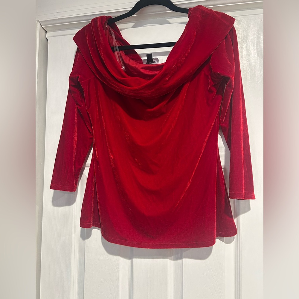 Unique Vintage Red Velvet Top
